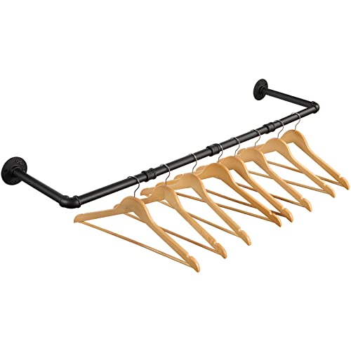 Kleiderstange Wandmontage 100cm, Industrial Rohre Metall Garderobenstange...