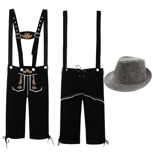 Costume traditionnel bavarois et pantalon en cuir homme pour fête de la bière