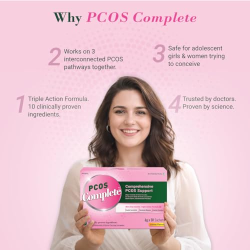 Image of PCOS Complete | Myo-Inositol 2000mg, D-Chiro Inositol (40:1), NAC, CoQ10 | Weight Management, Hormonal Balance, Period Cycle, Skin & Hair | PCOS Supplement & PCOS Drink for Women | Pack of 2 | 30 X 2 Sachets |