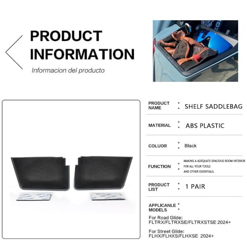 Organizador para alforjas de motocicleta, caja de herramientas de 4 pulgadas de profundidad para Harley CVO Street Glide y Road Glide 2024-2025, estante superior izquierdo y derecho miniatura 2