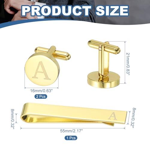 Set de Mancuernillas y Prendedor de Corbata PATIKIL para Hombre miniatura 2