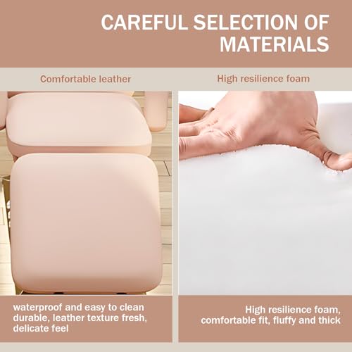 Larnavo Massage Table-Electric Massage Table with Pink Luxury Modern Style, SPA Beauty Bed Includes Multi-Angle Adjustment, Liftable Armrests, Technician Chair (Pink) - Image 6