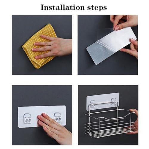 Estantes de baño de acero inoxidable rectangular sin taladro para ducha 6