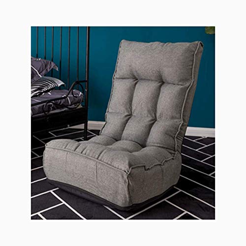 Lazy couch, tatami foldable single small floor to ceiling window bed back balcony bedroom recliner-grey