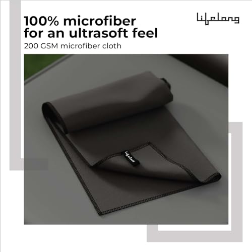 Image of Lifelong Skipping Rope & Microfiber Gym Towel | Jump Rope for Men & Women Fitness, Cardio & Exercise | Quick-Dry Towel for Gym, Sports, Swimming & Travel (Black)