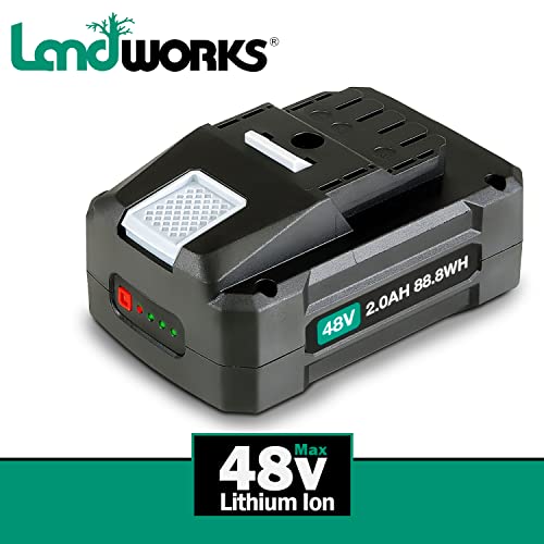 Landworks Super Duty Pro 48V DC 2Ah Lithium Ion Rechargeable Battery 88.8 Watt Hours (Battery Only, For Landworks Electric Earth/Ice Auger Power Head & Li-Ion Wagon/Service Cart - All Not Included)