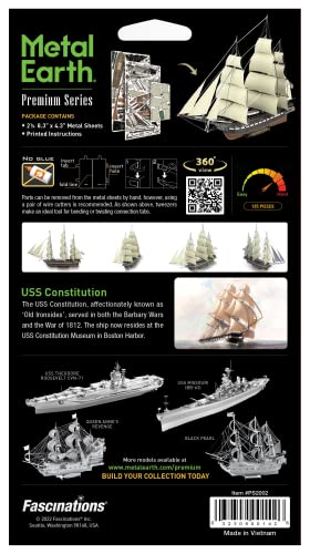 Kit de modélisme en métal 3D USS Constitution Metal Earth Premium avec pince