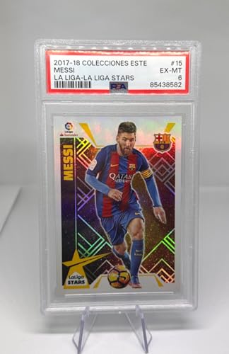 Tarjeta Card Lionel Messi Colecciones Este La Liga Stars FC Barcelona 2017 2018, #15 PSA 6 EX MT