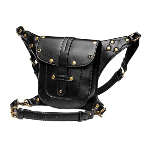 Pochette fantaisie noire multi-positions au design médiéval rétro pour les passionnés