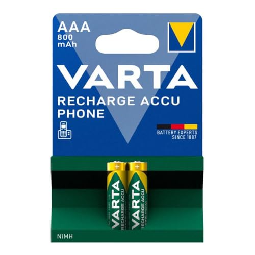 SOS - Juego de 2 pilas recargables AAA LR03 NIMH 800MAH para accesorios y mantenimiento VARTA 58398101402