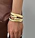Chunky Gold Bangle Bracelets for Women, Dainty 14k Gold Plated Big Stackable Bangles Set, Trendy Cuff Bracelet Stack Fashion Jewelry Gifts (A7-gold)