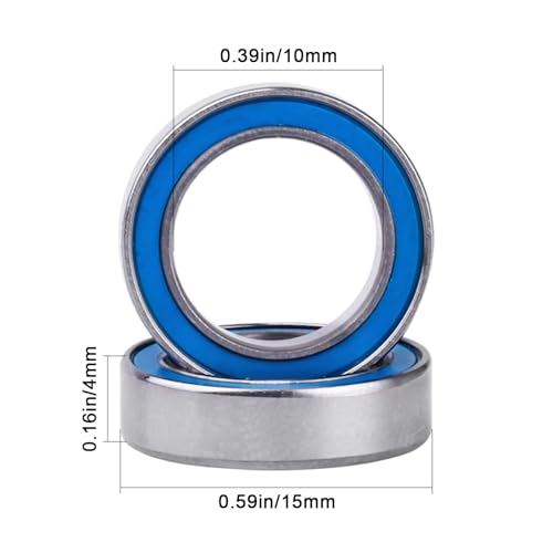 Image of 10pcs 6700-2RS Ball Bearings - Miniature Deep Groove Ball Bearing Double Blue Rubber Sealed Chrome Steel for RC Cars /Planes /Drone /Robotics and Small Electric Motors(10x15x4mm)