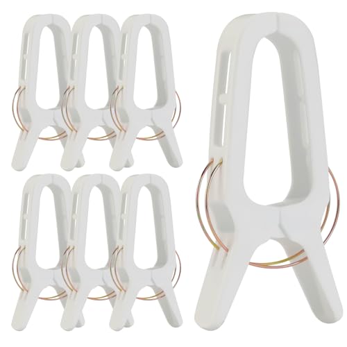 Cozary 6 Pièces Grosse Pinces à Linge, Pinces à Couette en Plastique, 10.6 cm Large Ouverture, Epingle a Linge Résistantes pour Couettes et Couvertures
