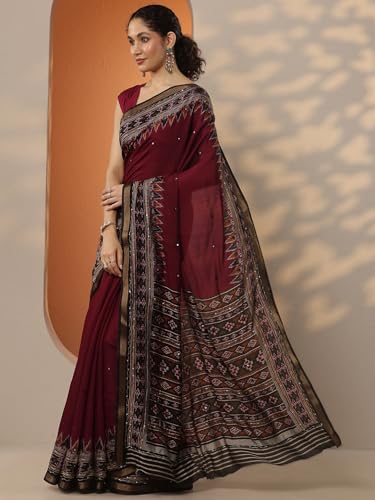 Image of Libas Silk Blend Womens Saree
