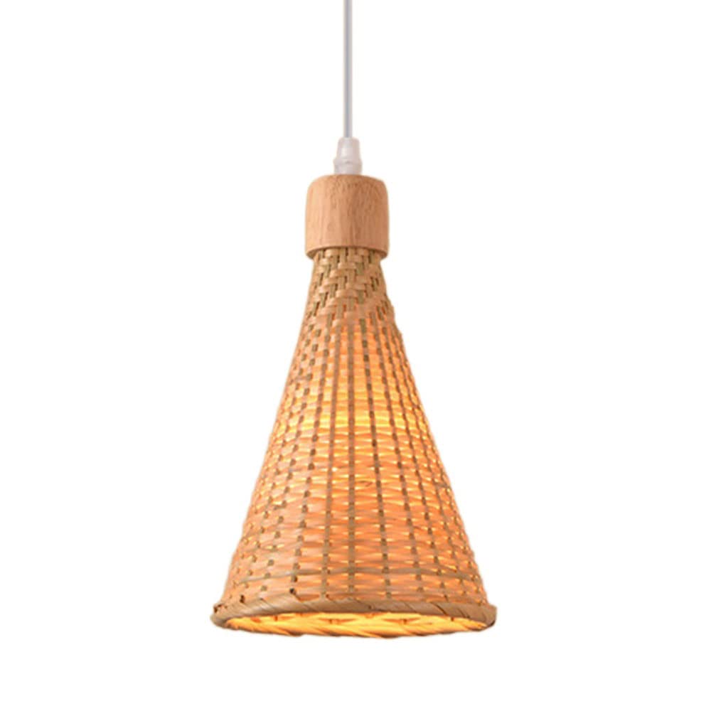 SHUANGZ Natural Rattan Chandelier Vintage Ceiling Pendant Light Ceiling Lights Pendant Light Fixtures Rattan Shade Farmhouse Lighting Fixture Flushmount Light Hanging Light Kitchen Living Room Dining