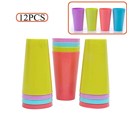 Dproptel 12PCS Reusable Plastic Cups 500ML/17.5oz Plastic Tumblers Set Camping Cups Bier Drinking Cups for Outdoor Parties Camping, Beach and Picnic