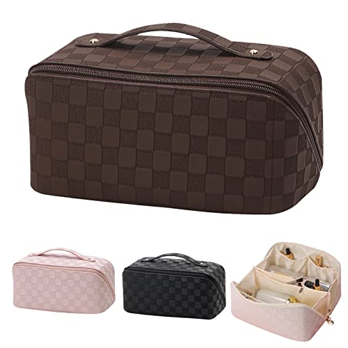 Kosmetiktasche, Groß KapazitäT Hiziel Kosmetiktasche mit FäChern Pu...