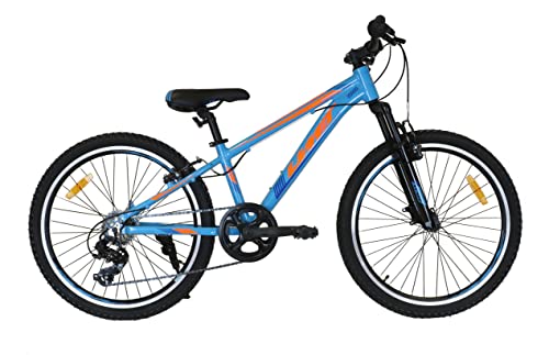 Umit 4MOTION Bicicleta, Juventud Unisex, Azul-Naranja, 24'
