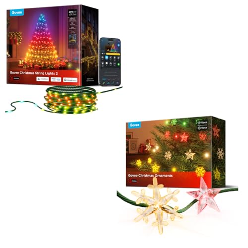Govee Weihnachtsbeleuchtung Set, 20M Weihnachtslichterkette mit 30pcs...