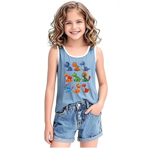 Sinzelimin 3-15T Baby Boy and Girls Fitness Tank Tops Sleeveless Cute Little Dinosaur Graphic Tees Sport Fitness Shirt Vest4