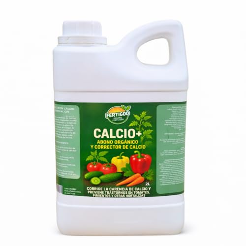 Fertigoo® 2L Abono Huerto Orgánico con Calcio Extra | Tomates, Pimientos, Melones, Sandias, Fresas, Lechugas, Chiles, Tropicales, Pepinos, Berenjenas, Tomateras | 100% Natural de Rápida Asimilación
