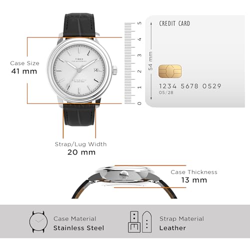 Image of TIMEX Waterbury Metropolitan Mechanical Automatic Watch for Men with Round Dial & Water Resistant Man's Wrist Watches