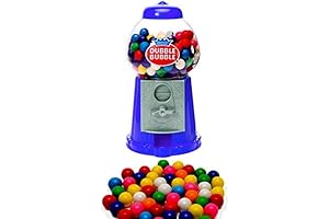 Retro PlayO Gumball Machine - Dubble Bubble Gum Ball Bank with 23 Gum Balls Dispenser