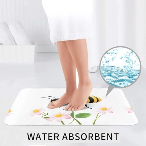 Tapis de sol de bain abeilles pour WC et salle d'eau - 6