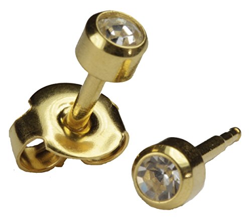 Ear Piercing Earrings 6 Pairs of 4mm 16ga Thick Post Gold Studex Studs Hypoallergenic3