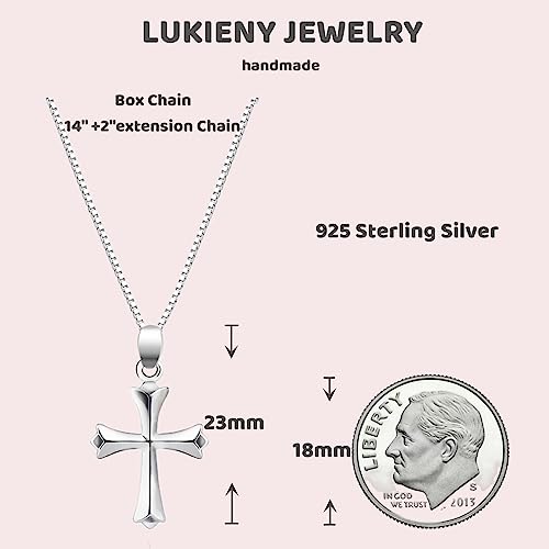 Dainty Sterling Silver Cross Necklace for Girls First Communion Gifts for Girls Confirmation Gifts for Teenage Girl Baptism Gifts for Girl4