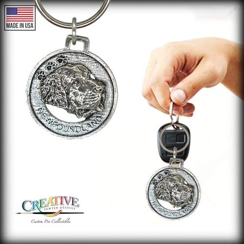 Newfoundland Keychain, Dog, Pewter, D126KC, 1 1/2", 100% Handmade in the USA, Pet, Tag, Metal, Keychain, Key Chain, Key Ring, Key Fob, Gift, Over 90 Dog Keychains4