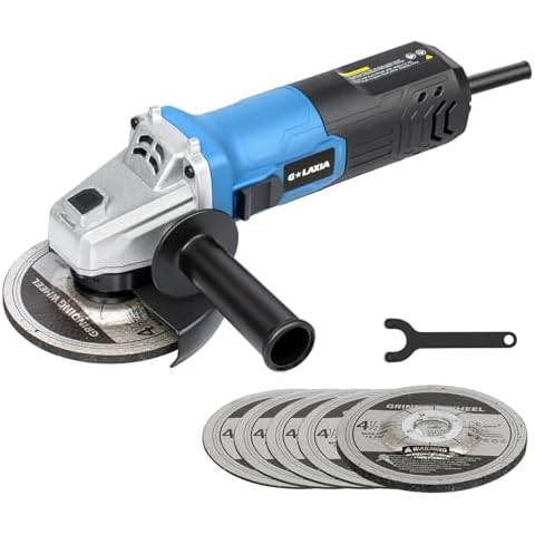G LAXIA Angle Grinder，4 Amp Electric Grinder Tool with Grinding and Cutting Wheels, Auxiliary Handle for Cutting, Grinding, Polishing and Rust Removal Cover