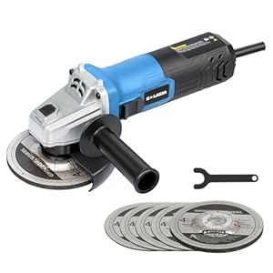 Angle Grinder,4 Amp Electric Grinder Tool with Grinding and Cutting Wheels, Auxiliary Handle for Cutting, Grinding, Polishing and Rust Removal