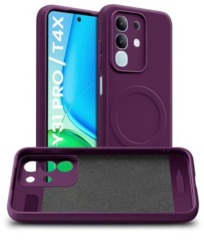 Image of WOW IMAGINE Back Case Cover for Redmi Note 12 5G | Vivo T4x | Soft Matte Silicone Case| Slim Fit & Shockproof | Camera Protection Bumper Cover (Purple)