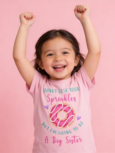 Image of Funnycokid Big Sister Shirts for Girls Pregnancy Announcement Toddler Promoted to T-Shirt 1-7 Years