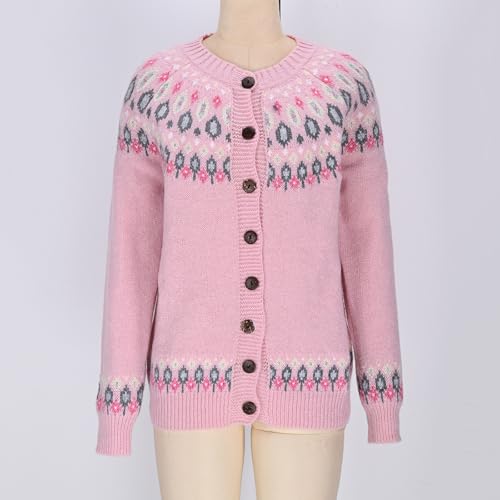 Women’s Vintage Knit Cardigan Sweater – Fall Winter Button-Up Cardigans Cozy Open Front Outerwear4