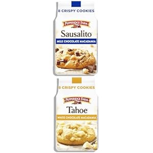 Pepperidge Farm Sausalito Crispy Milk Chocolate Macadamia Nut Cookies, 7.2 OZ Bag (8 Cookies) and Pepperidge Farm Tahoe Crispy White Chocolate Macadamia Nut Cookies, 7.2 OZ Bag (8 Cookies)
