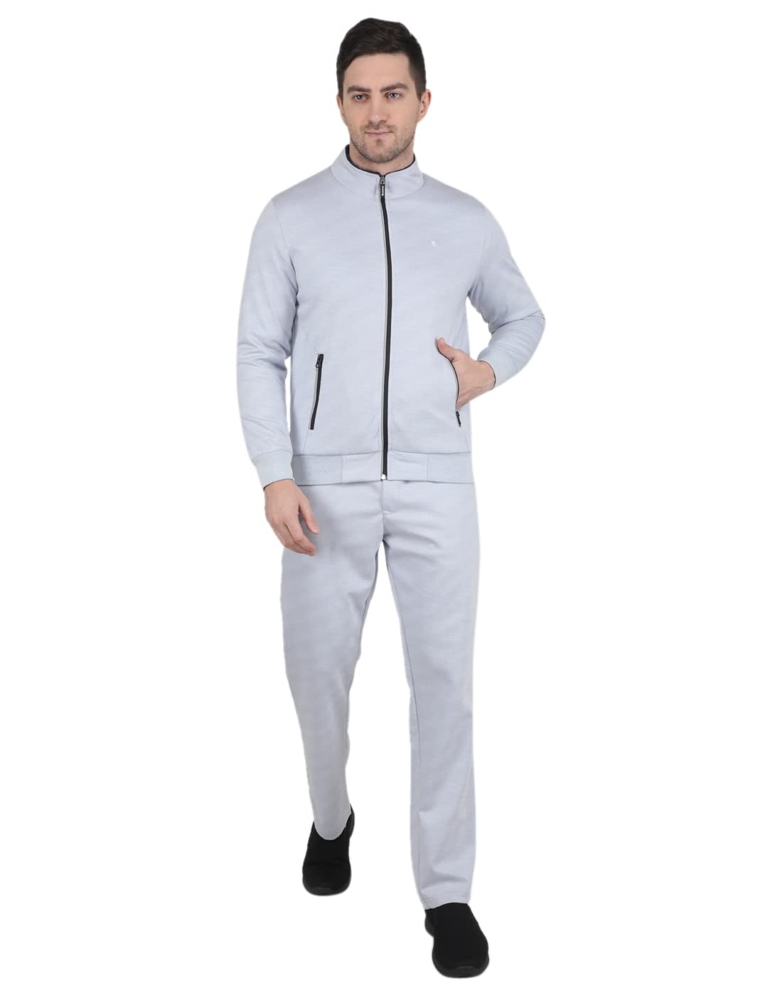 Monte Carlo Mens Coton Blnd Solid Collar Tracksuit