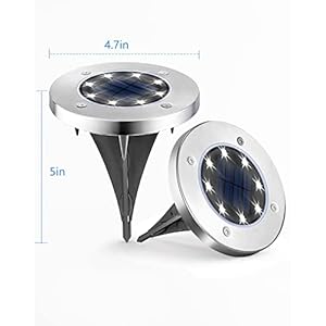 UFOND 8 Pack Solar Ground Lights, Outdoor Waterproof Solar Garden Lights Decor, Disk Solar Deck Lights, Landscape Lighting for Patio Pathway Yard,Outdoor Lights (Cold White) UFOND 8 Pack Solar Ground Lights Outdoor Waterproof Solar Garden Lights Decor Disk Solar Deck Lights Landscape Lighting for Patio Pathway YardOutdoor Lights Cold White