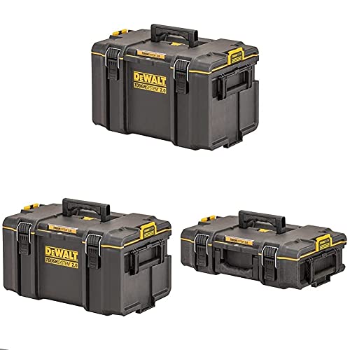 デウォルト(DEWALT) タフシステム2.0 ラージボックス DS400 (DWST83342-1) + ミディアムボックス DS300 (DWST83294-1) + スモールボックス DS165 (DWST83293-1) 大容量 工具箱 収納ケース
