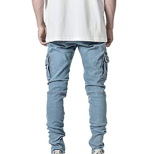 Men's Casual Stylish Straight Slim Fit Jeans Hip Hop Skinny Denim Pants Y2k Destroyed Denim Cargo Pants Streetwear4