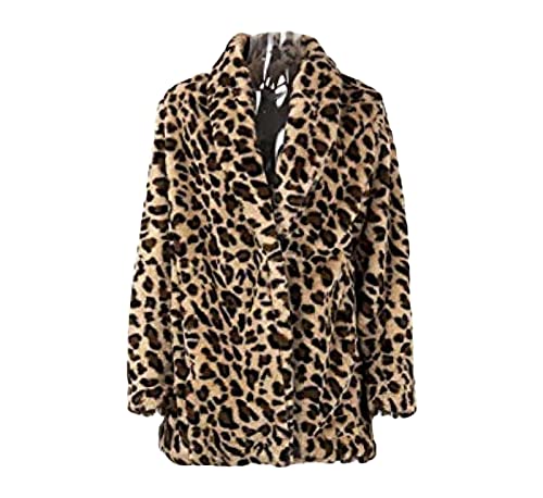 Manteau d'hiver chaud surdimensionné léopard fausse fourrure