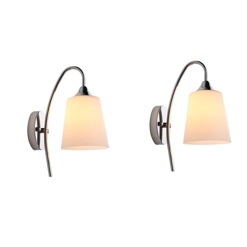 MODEBHD Modern 1-Light Wall Sconce + Frosted Seeded Glass Shade, Chrome FinishοΌModern Bathroom Wall Sconce 2 Pack,Chrome Vintage Vanity Light Fixtures Indoor Wall Lamp Wall Mounted Lighting For Mirror