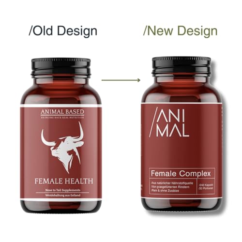 Female Complex [240 Kapseln] - Mit Austern, Milz, Leber & Colostrum vom Rind – Multivitamin für Frauen - Natürliches Eisen, Kupfer, Vitamin A (Retinol), Vitamin B12 – geschmacksneutral