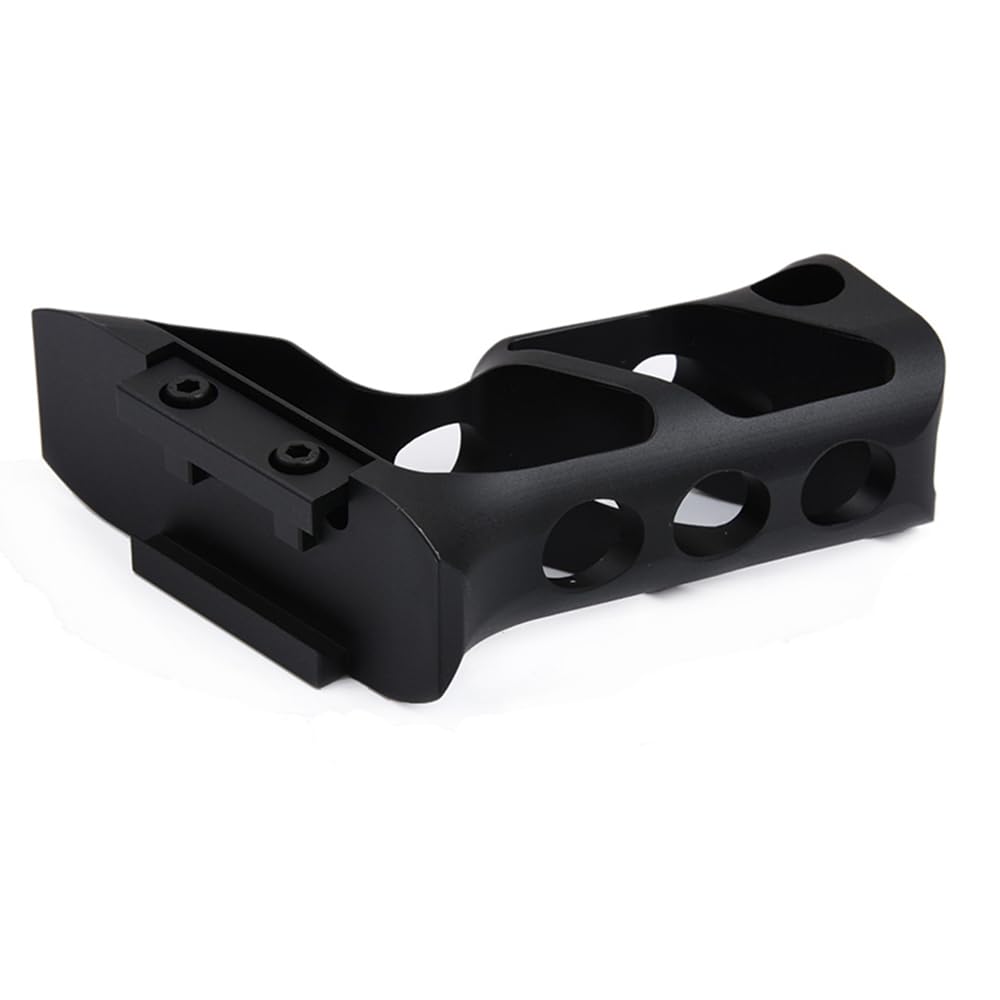 CNC vertikaler Griff Foregrip,Airsoft Frontgriff Vertikaler Vordergriff Taktischer Aluminium Langgewinkelter Airsoft-Griff Handstopp-Vordergriff für 20mm Picatinny-Schienensystem (Schwarz)