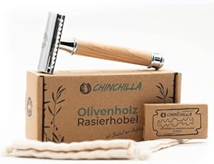 Chinchilla Olivenholz Rasierhobel mit 50 Klingen