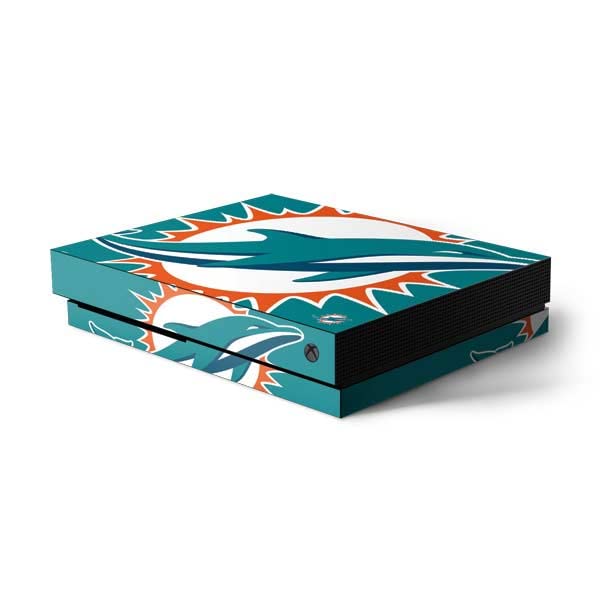 Skinit Decal Gaming Skin Compatible with Xbox One X Console - Officially Licensed NFL Miami Dolphins Large Logo Design