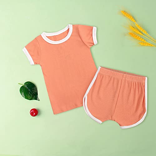 Baby Boys Girls Short Sleeve T-Shirt Tops+Shorts Cute Summer Outfit for Toddler Loung𝐞wear Cotton 𝐏ajamas Sl𝐞epwear2