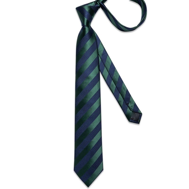 Corbata de seda rayada para hombre miniatura 4