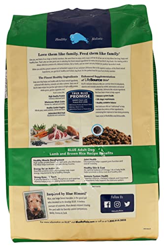 Image of Blue Buffalo Life Protection Adult Dry Dog Food, Lamb & Brown Rice Recipe, Natural, Meat First Ingredient, 15 Pound (Pack of 1)